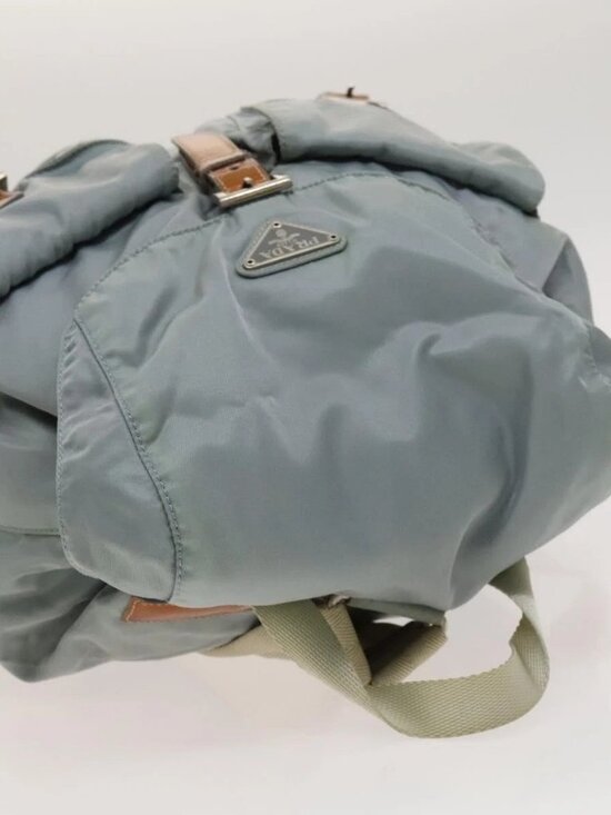 PRADA Backpack Nylon Light Blue Silver Auth 118295 main image 14